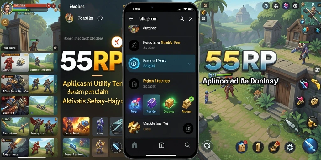 Tampilan antarmuka pengguna aplikasi Utility 55RP yang sederhana dan mudah digunakan.