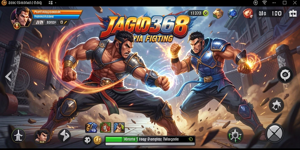 Screenshot menampilkan pertarungan seru di JAGO368 dengan karakter beraksi.
