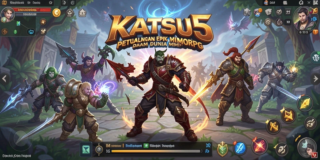 Gameplay menegangkan dalam dunia fantasi KATSU5 yang penuh petualangan.