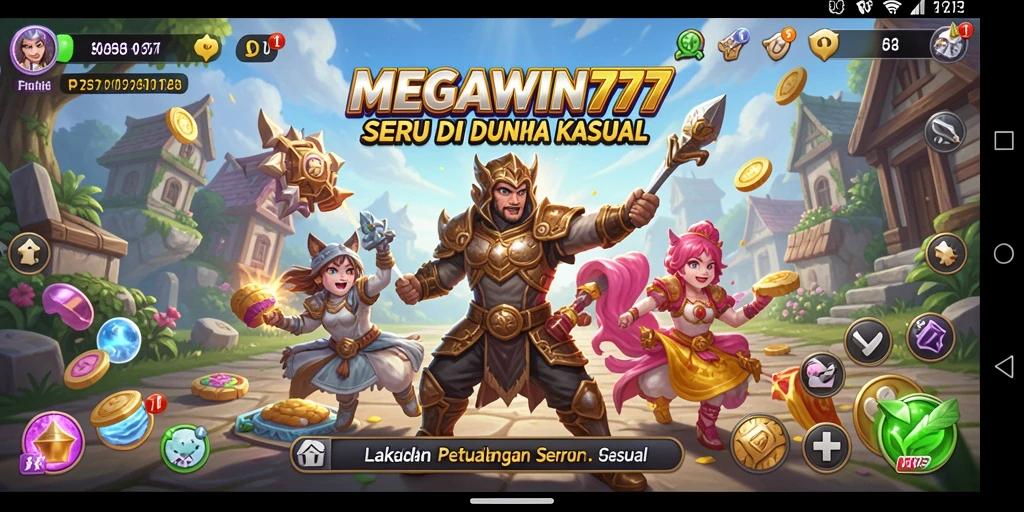Tangkapan layar utama MEGAWIN777 menampilkan keseruan gameplay Casual yang menarik.