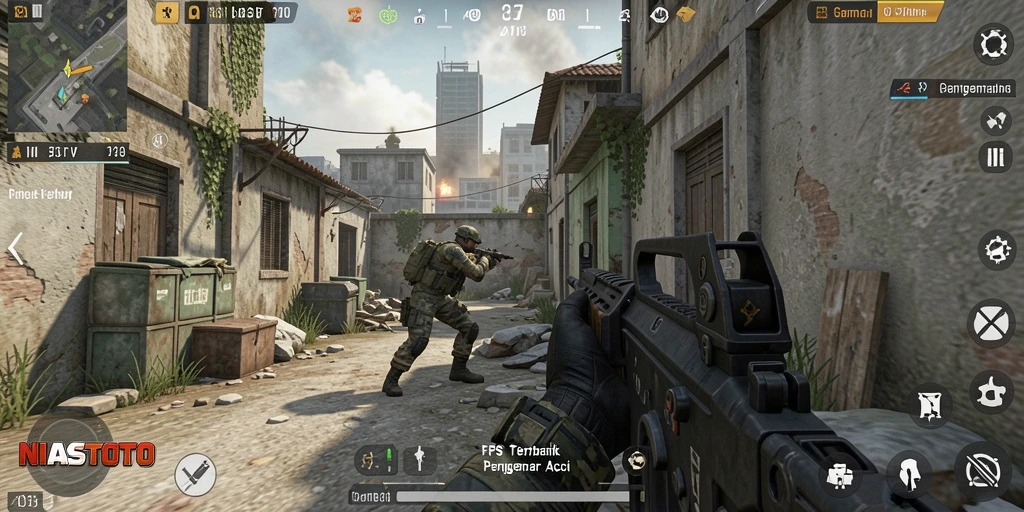 Tampilan seru dalam pertempuran FPS di NIASTOTO.