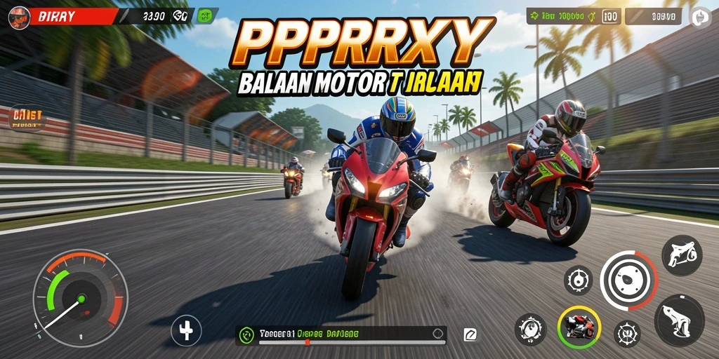 Gameplay seru PPRRYY dengan balapan motor yang mendebarkan.
