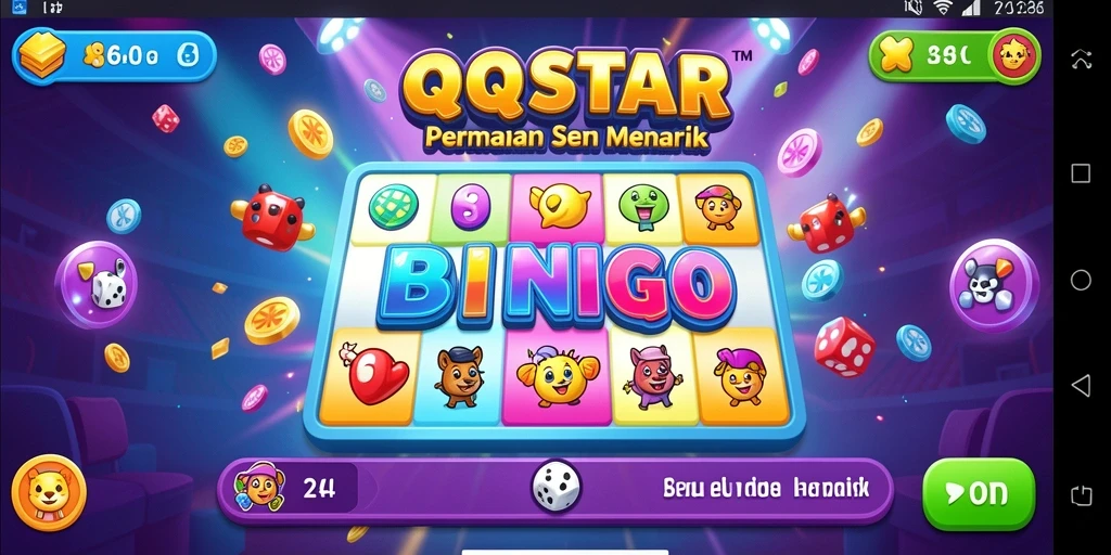 Tampilan gameplay seru dalam QQSTAR dengan momen menegangkan saat bermain Bingo.