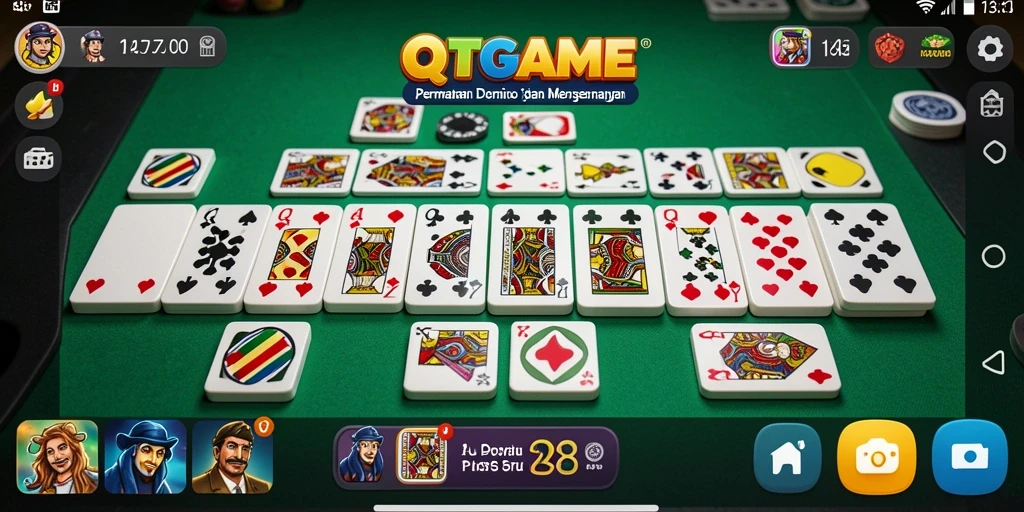 Tampilan gameplay QTGAME yang penuh warna dan interaktif.