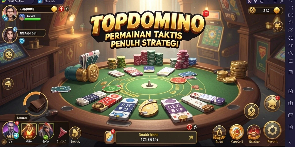 Tampilan seru gameplay TOPDOMINO yang menegangkan.